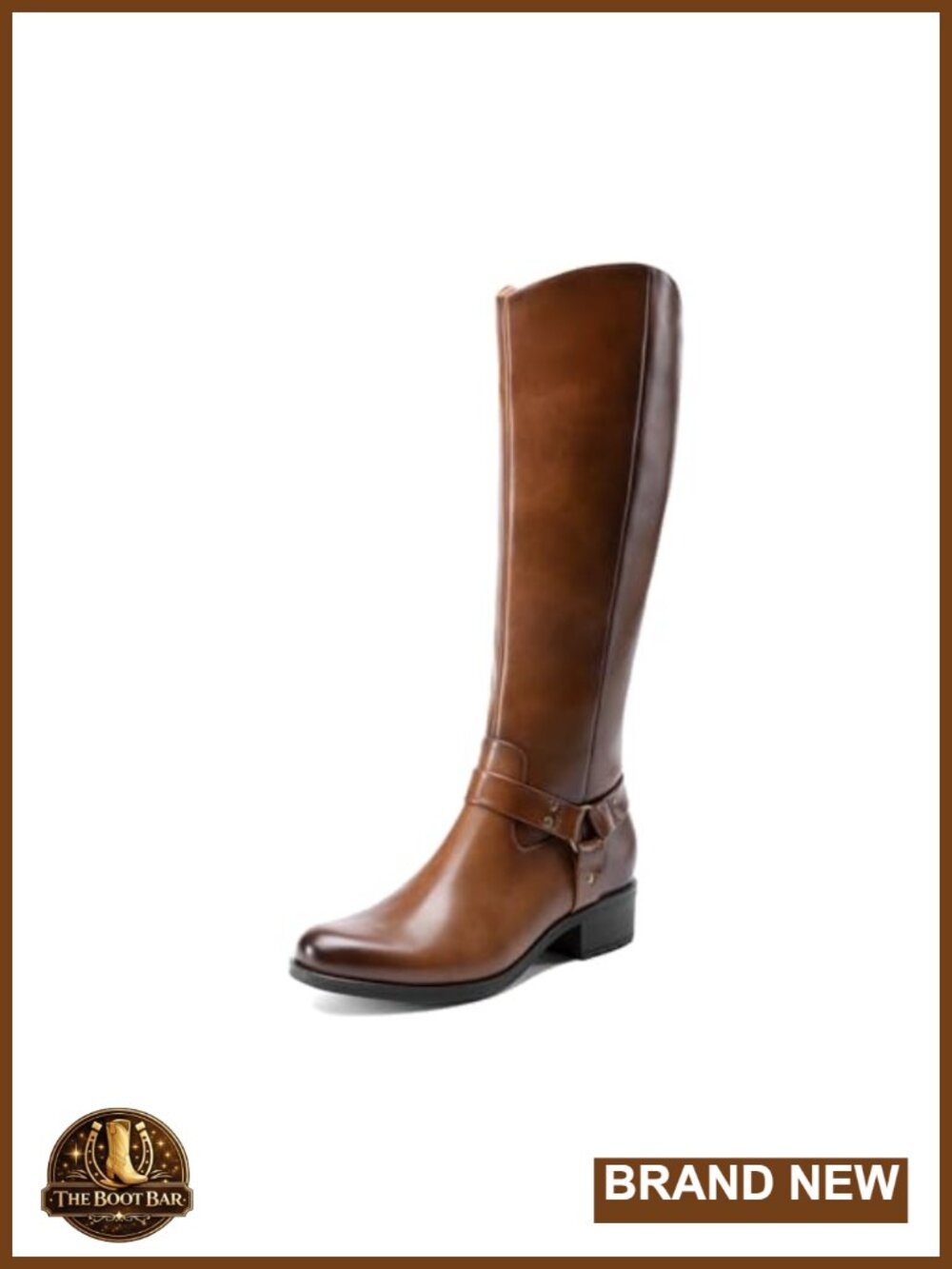 Women's Faux Leather Knee High Motorcycle Boots Low Chunky Heel